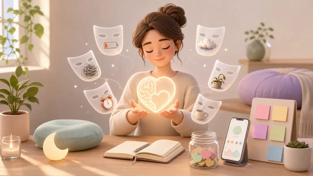 Illustration abstraite d'un espace apaisant pour comprendre les signaux du burnout