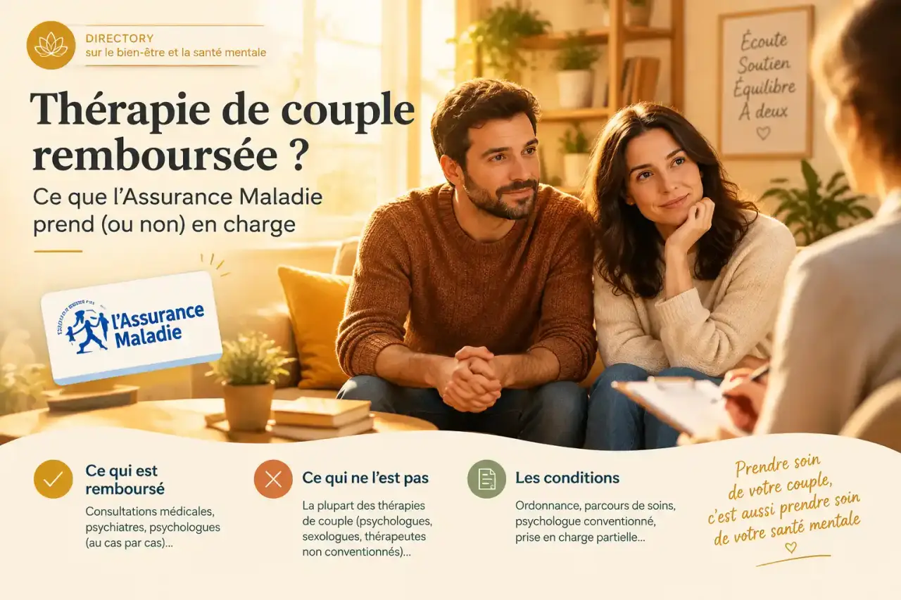 Thérapie de couple remboursée ? Ce que l'Assurance Maladie prend (ou non) en charge