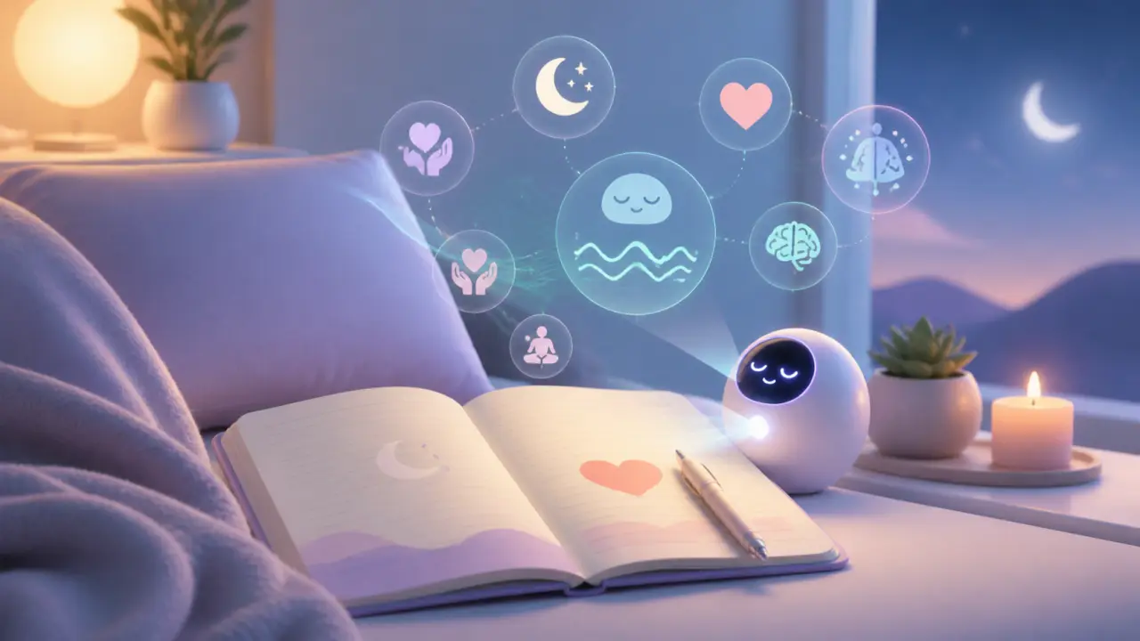 Illustration abstraite en verre dépoli évoquant le sommeil et l’écriture réflexive