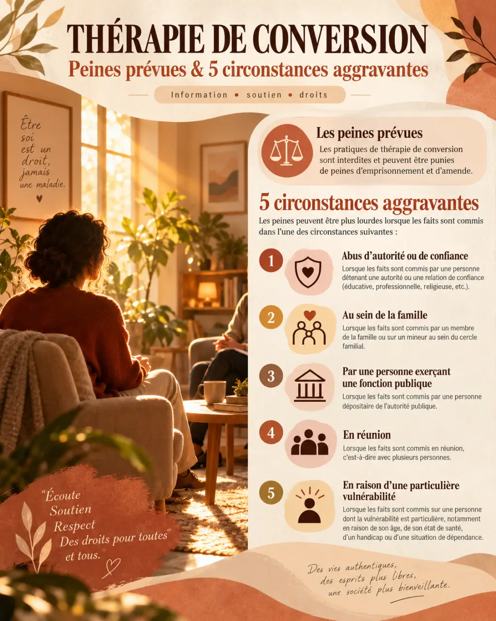 Thérapie de conversion : les peines prévues et les cinq circonstances aggravantes