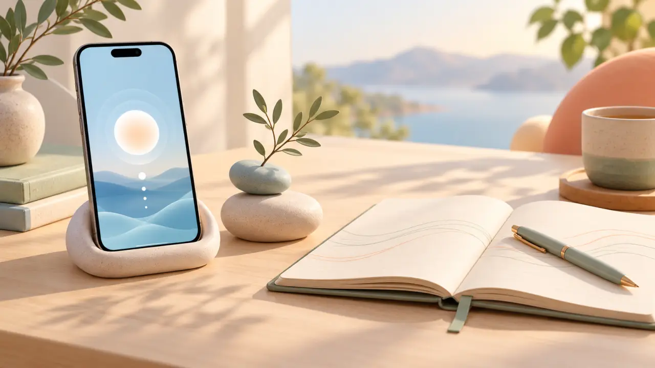 Interface en verre dépoli évoquant la méditation et l'écriture introspective