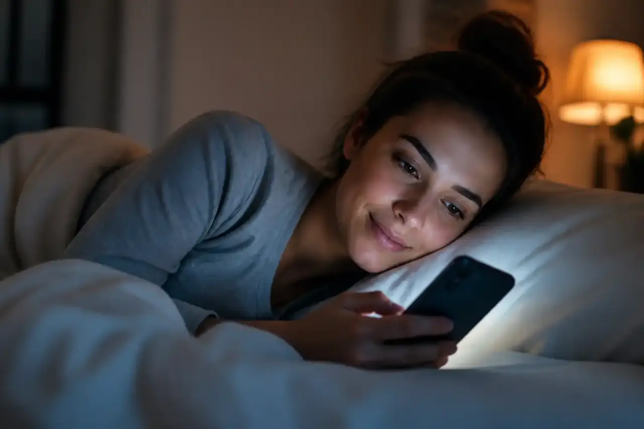 Interface en verre dépoli pour suivre le stress et le sommeil dans une ambiance pastel apaisante